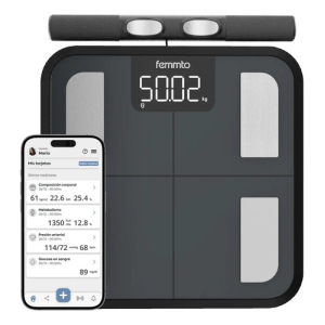 Balanza Digital Personal Composición Corporal Bluetooth Negro 4.5v