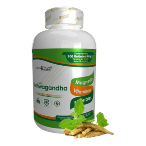 Relajación Energía Balance Sabor Neutro 100 Unidades Ashwagandha Magnesio Vitaminas Minerales Natural Health